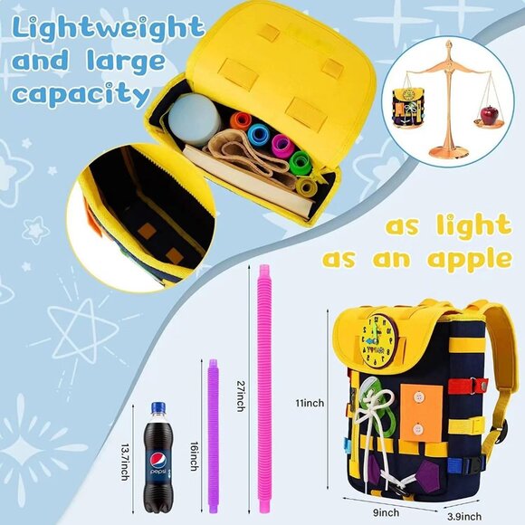 Toddlers with Buckles and Zippers, Montessori Sensory Toys, LearningActivity1Bag - Picture 9 of 11